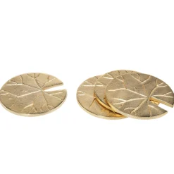 Coasters|Godinger Lily Pad Gold Coaster Set
