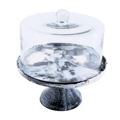 Cake Stands|Specialty Serving|Godinger Lucente Black & White Resin Cake Stand & Dome