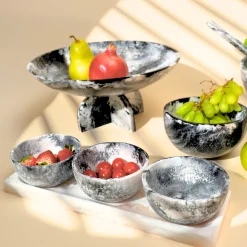Serving Bowls|Bowls|Godinger Lucente Black & White Resin Snack Bowl