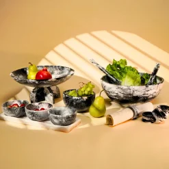 Serving Bowls|Bowls|Godinger Lucente Black & White Resin Snack Bowl