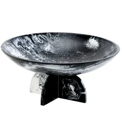 Specialty Serving|Serving Bowls|Godinger Lucente Black & White Resin Fruit Bowl