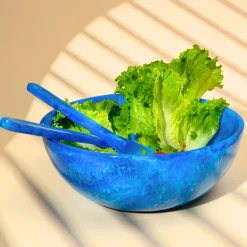 Serving Bowls|Godinger Lucente Blue Resin Salad Bowl