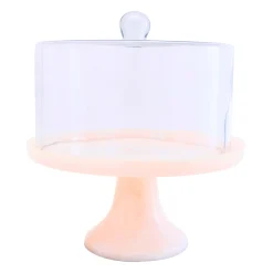Cake Stands|Specialty Serving|Godinger Lucente Pink Resin Cake Stand & Dome