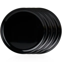 Outdoor Dinnerware|Godinger Marbella Black Stacking Melamine Dinner Plate, Set of 4