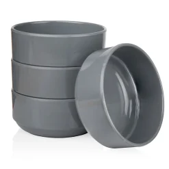 Outdoor Dinnerware|Godinger Marbella Grey Stacking Melamine Cereal Bowl, Set of 4