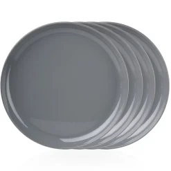 Outdoor Dinnerware|Godinger Marbella Grey Stacking Melamine Dinner Plate, Set of 4