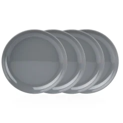 Outdoor Dinnerware|Godinger Marbella Grey Stacking Melamine Salad Plate, Set of 4