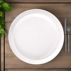 Outdoor Dinnerware|Godinger Marbella White Stacking Melamine Dinner Plate, Set of 4