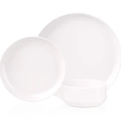 Outdoor Dinnerware|Godinger Marbella White Stacking Melamine Dinner Plate, Set of 4