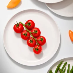 Outdoor Dinnerware|Godinger Marbella White Stacking Melamine Salad Plate, Set of 4