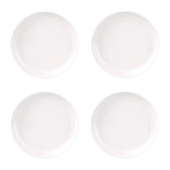 Outdoor Dinnerware|Godinger Marbella White Stacking Melamine Salad Plate, Set of 4