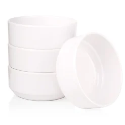 Outdoor Dinnerware|Godinger Marbella White Stacking Melamine Cereal Bowl, Set of 4