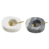 Salt & Pepper|Godinger Marble Salt & Pepper Cellar with Spoons
