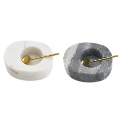 Salt & Pepper|Godinger Marble Salt & Pepper Cellar with Spoons
