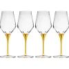 Wine & Champagne|Godinger Marcella Gold Stem Red Wine, Set of 4