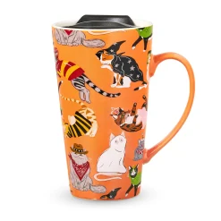 Mugs & Teacups|Godinger Meowlloween Porcelain Travel Mug