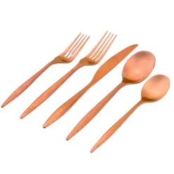 Flatware Sets|Godinger Milano Matte Copper 18/10 Stainless Steel 20 Piece Flatware Set, Service For 4