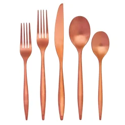 Flatware Sets|Godinger Milano Matte Copper 18/10 Stainless Steel 20 Piece Flatware Set, Service For 4