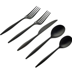 Flatware Sets|Godinger Milano Midnight 18/10 Stainless Steel 20 Piece Flatware Set, Service For 4