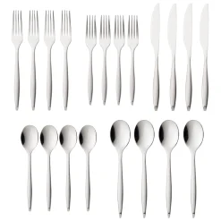 Flatware Sets|Godinger Milano Satin 18/10 Stainless Steel 20 Piece Flatware Set, Service For 4