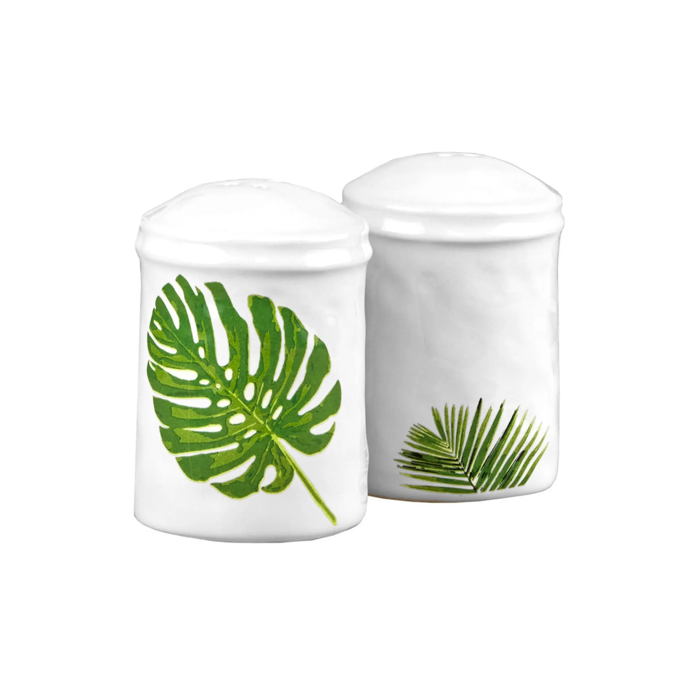 Salt & Pepper|Godinger Monstera & Palm Leaf Salt And Pepper Shaker Set