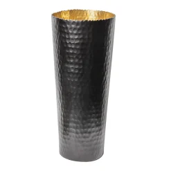 Vases|Godinger Munro Black and Gold Hammered Vase