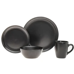 Everyday Dinnerware|Godinger Noire Stoneware 16 Piece Dinnerware Set, Service For 4