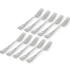 Flatware Sets|Godinger Olympia Sandblasted 18/0 Stainless Steel Dinner Fork, Set of 10