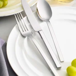 Flatware Sets|Godinger Opus Mirrored 18/10 Stainless Steel 20 Piece Flatware Set, Service For 4