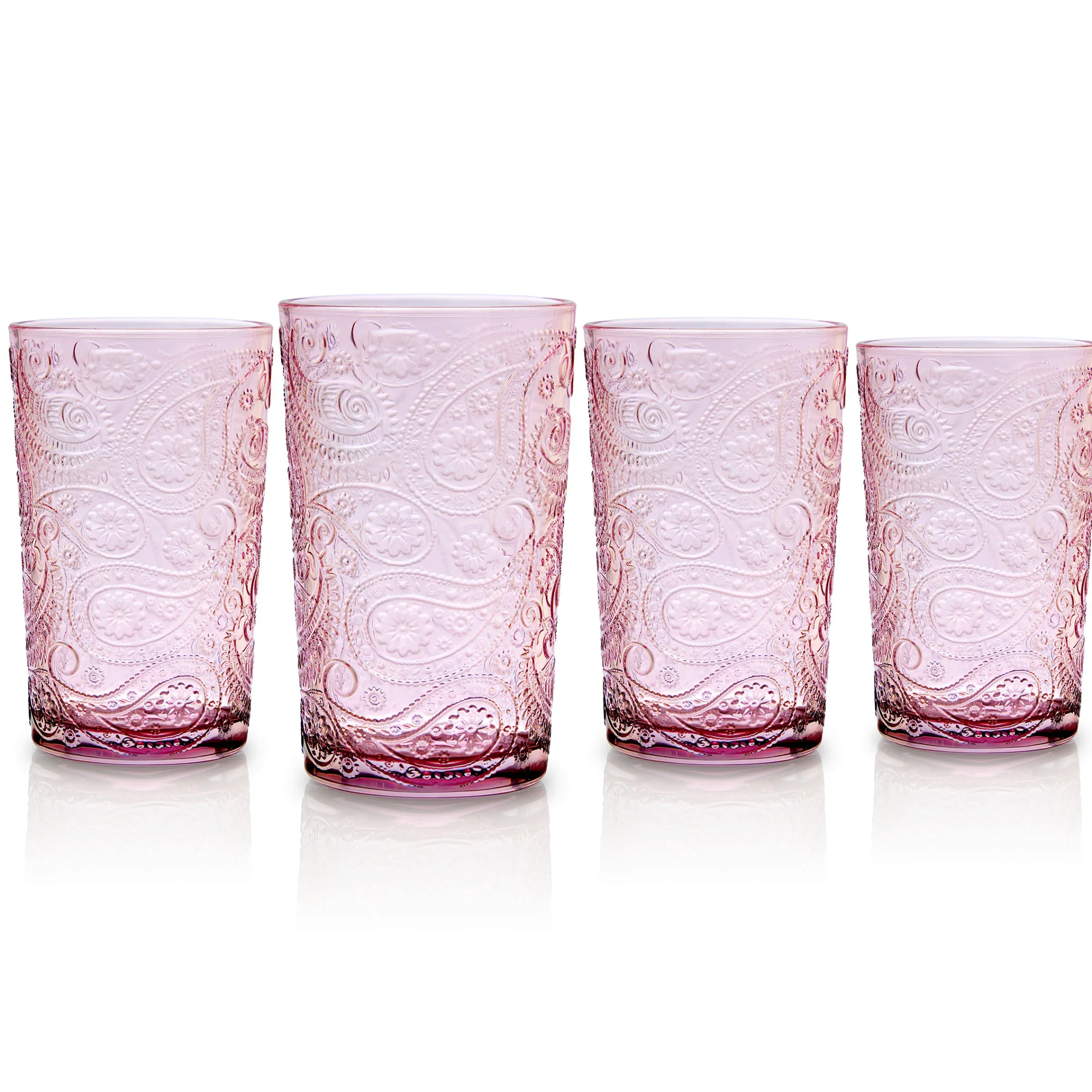 Dof & Highball|Godinger Paisley Blush Highball, Set of 4