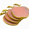 Coasters|Godinger Pink Marble Apple Coaster Set