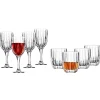 Dof & Highball|Wine & Champagne|Godinger Pleat 8 Piece Goblet & Double Old Fashion Set
