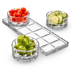 Serving Trays|Godinger Radius 4 Piece Appetizer Server