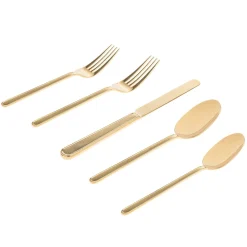 Flatware Sets|Godinger Rail Gold 18/10 Stainless Steel 20 Piece Flatware Set, Service For 4