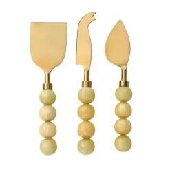 Serving & Cheese Boards|Godinger Rathlin Butter Yellow 3 Piece Cheese Tool Set