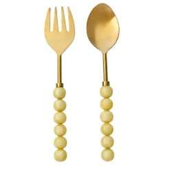 Salad Servers|Godinger Rathlin Butter Yellow Salad Server Set