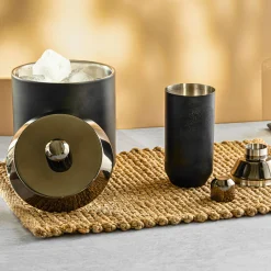 Barware Tools|Godinger Raven Matte Black Double Walled Cocktail Shaker