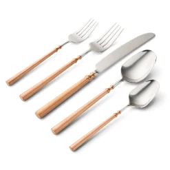 Flatware Sets|Godinger Regal Copper Handle 18/10 Stainless Steel 20 Piece Flatware Set, Service For 4