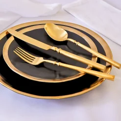 Flatware Sets|Godinger Regal Gold 18/10 Stainless Steel 20 Piece Flatware Set, Service For 4