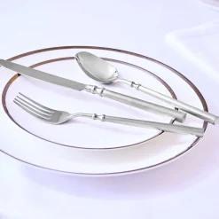 Flatware Sets|Godinger Regal Matte Handle 18/10 Stainless Steel 20 Piece Flatware Set, Service For 4