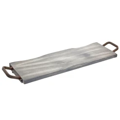 Serving Trays|Godinger Ridgewood Grey Wash Medium Rectangle Serving Tray