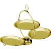 Specialty Serving|Godinger Round Gold Foldable Tiered Serving Stand