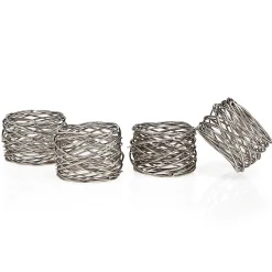 Napkin Rings|Godinger Round Mesh Napkin Ring Set