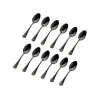Flatware Sets|Godinger Salem Matte Black 18/0 Stainless Steel Teaspoon, Set of 12