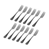 Flatware Sets|Godinger Salem Matte Black 18/0 Stainless Steel Dinner Fork, Set of 12