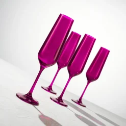 Wine & Champagne|Godinger Sheer Amethyst Flute, Set of 4