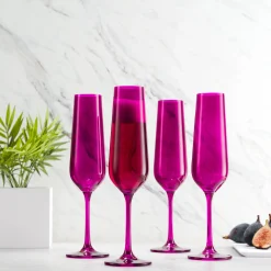 Wine & Champagne|Godinger Sheer Amethyst Flute, Set of 4