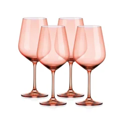 Wine & Champagne|Godinger Sheer Coral Red Wine Glass, Set of 4