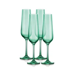 Wine & Champagne|Godinger Sheer Light Green Flute, Set of 4