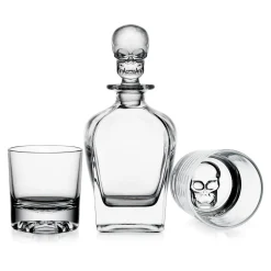 Decanter & Decanter Sets|Godinger Skull 3 Piece Whiskey Decanter Set
